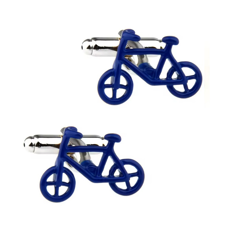 Boutons de manchette Le vélo bleu