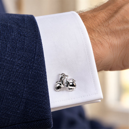 Silver Vespa Scooter Cufflinks