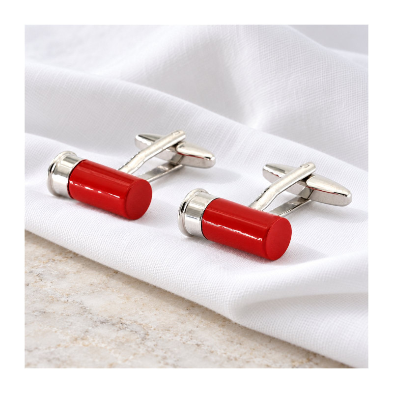 Red Shotgun Cartridge Cufflinks