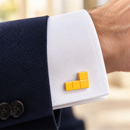 Yellow Tetris Cufflinks