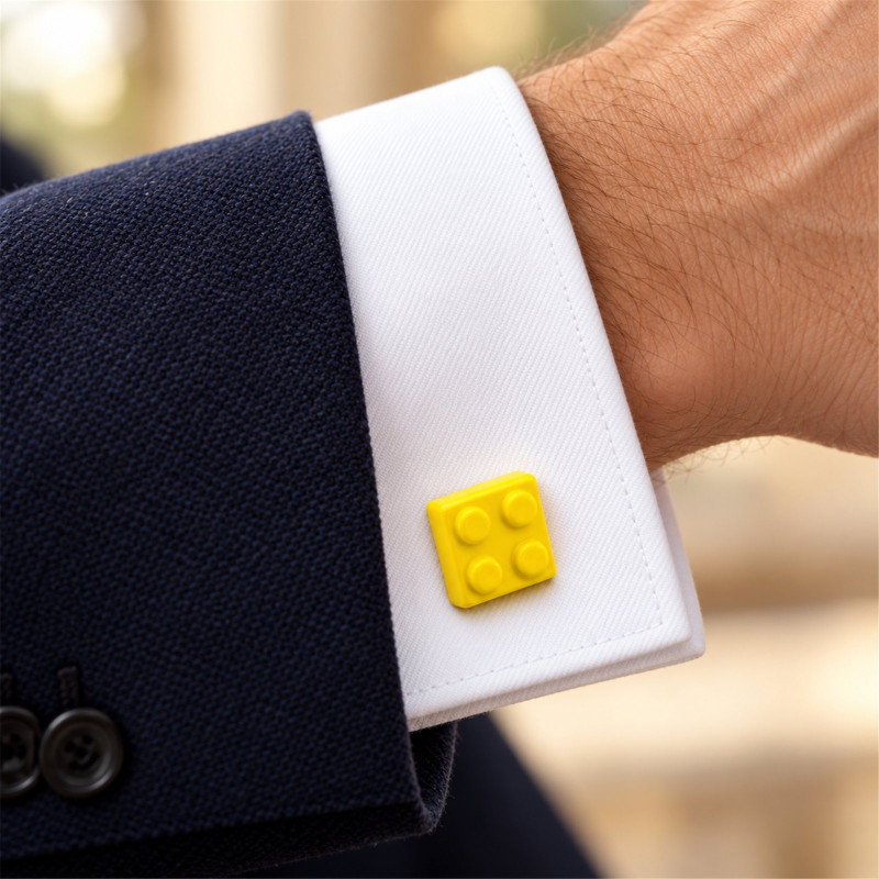 Yellow Lego Cufflinks