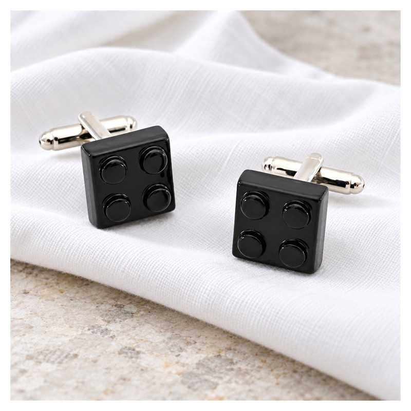 Black Lego Brick Cufflinks
