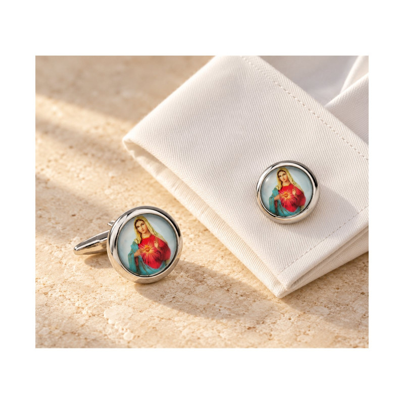 Boutons de manchette Marie - Coeur sacré