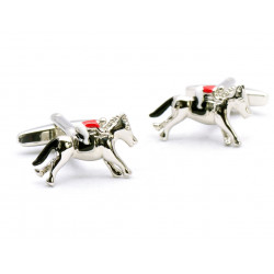 Jockey Silks Cufflinks (Red)