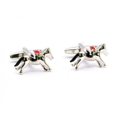 Jockey Silks Cufflinks (Red)