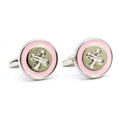 Pink Cross-Stitch Cufflinks