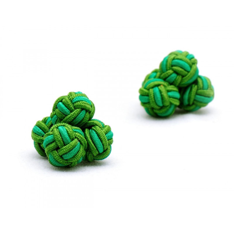 Lusaka Green Silk Knot Cufflinks