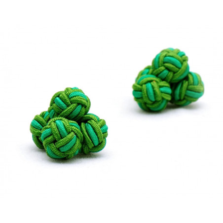 Lusaka Green Silk Knot Cufflinks