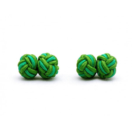 Lusaka Green Silk Knot Cufflinks
