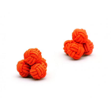 Orange Silk Knot Cufflinks