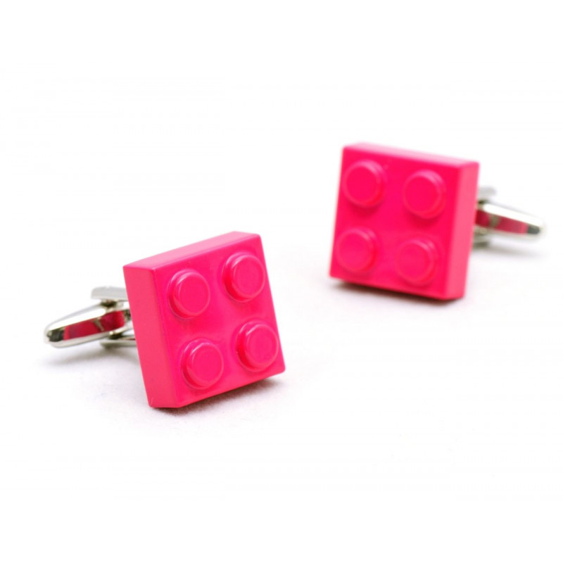 Boutons de manchette Lego rose fuchsia