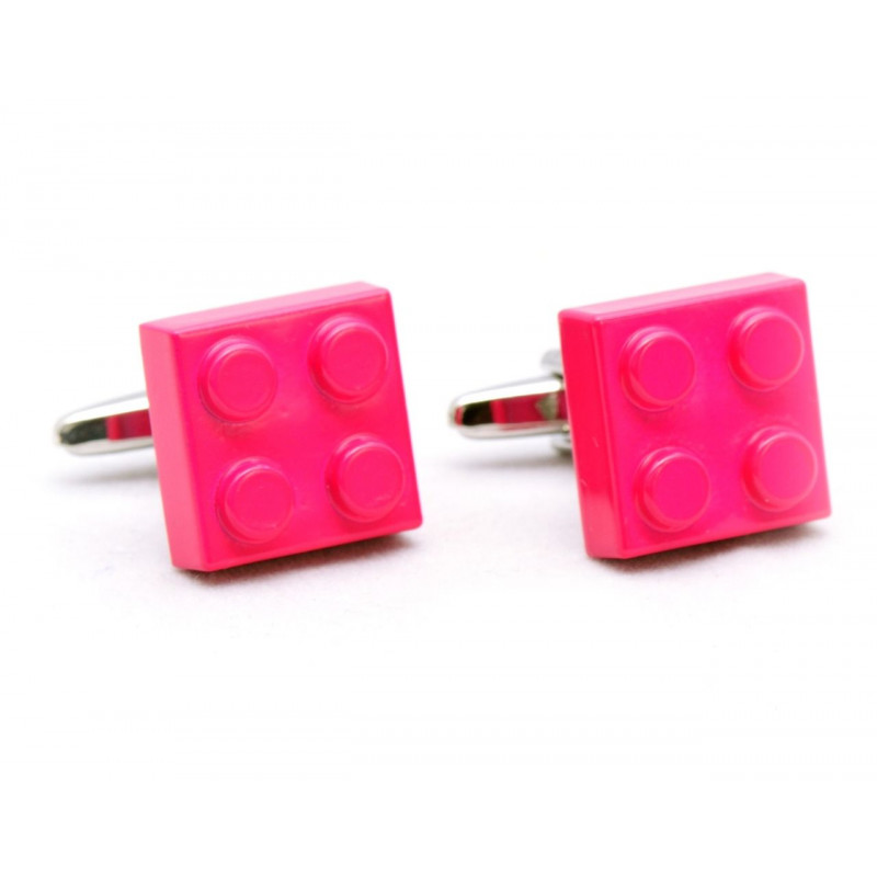 Boutons de manchette Lego rose fuchsia
