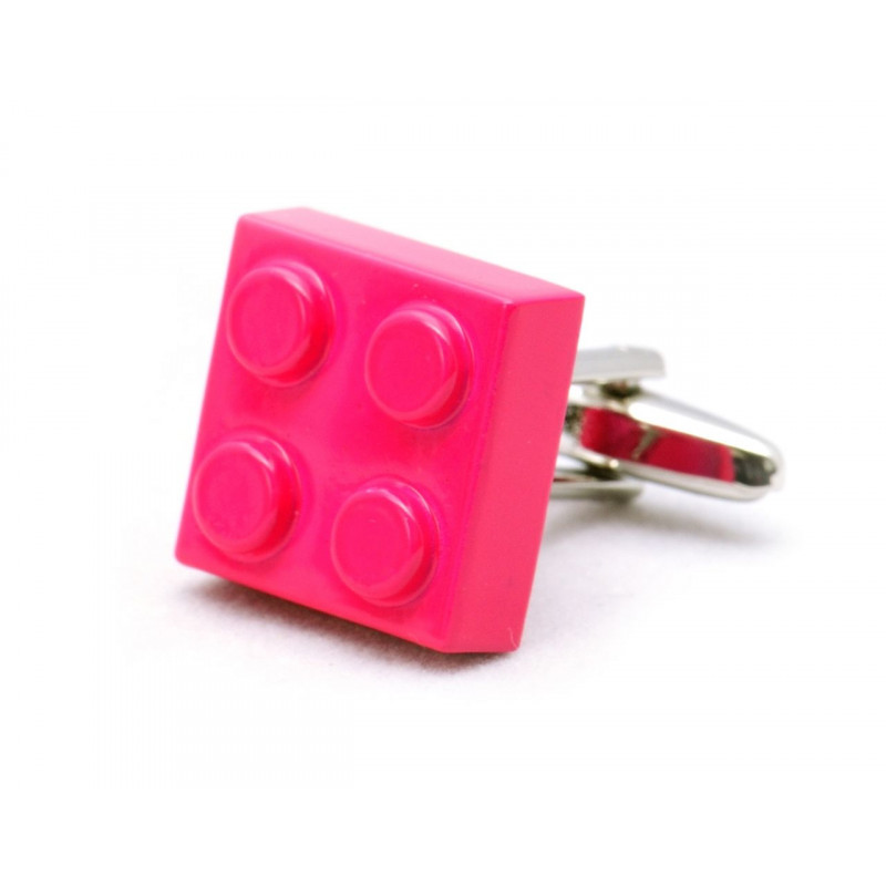 Boutons de manchette Lego rose fuchsia