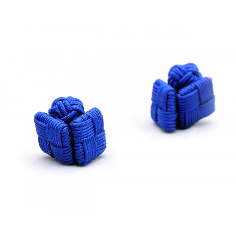 Nassau Blue Silk Knot Cufflinks