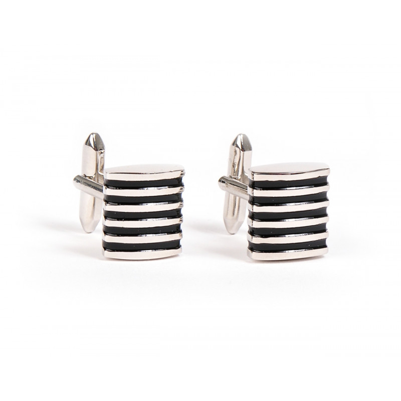 Boutons de manchette noirs et blancs 