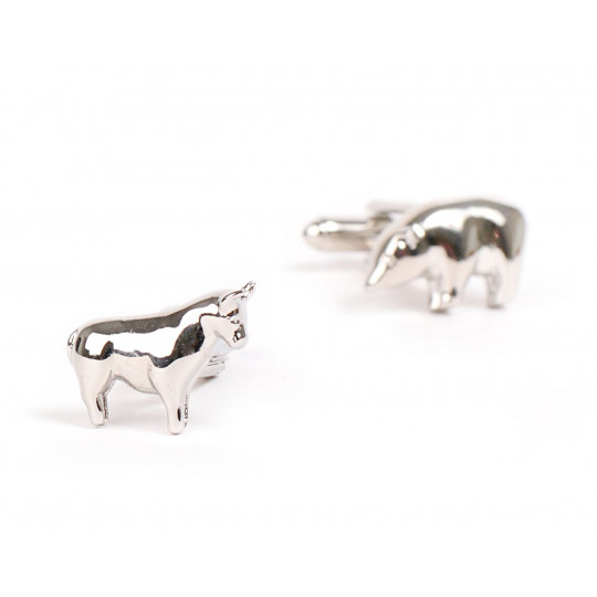 Boutons De Manchette Guitare HONEY BEAR - Argenté Pour Homme, Cadeau Mariage/Élégance