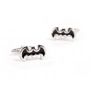MasGemelos Boutons De Manchette Batman En Argent Rhodié - Design Original Avec Écrin