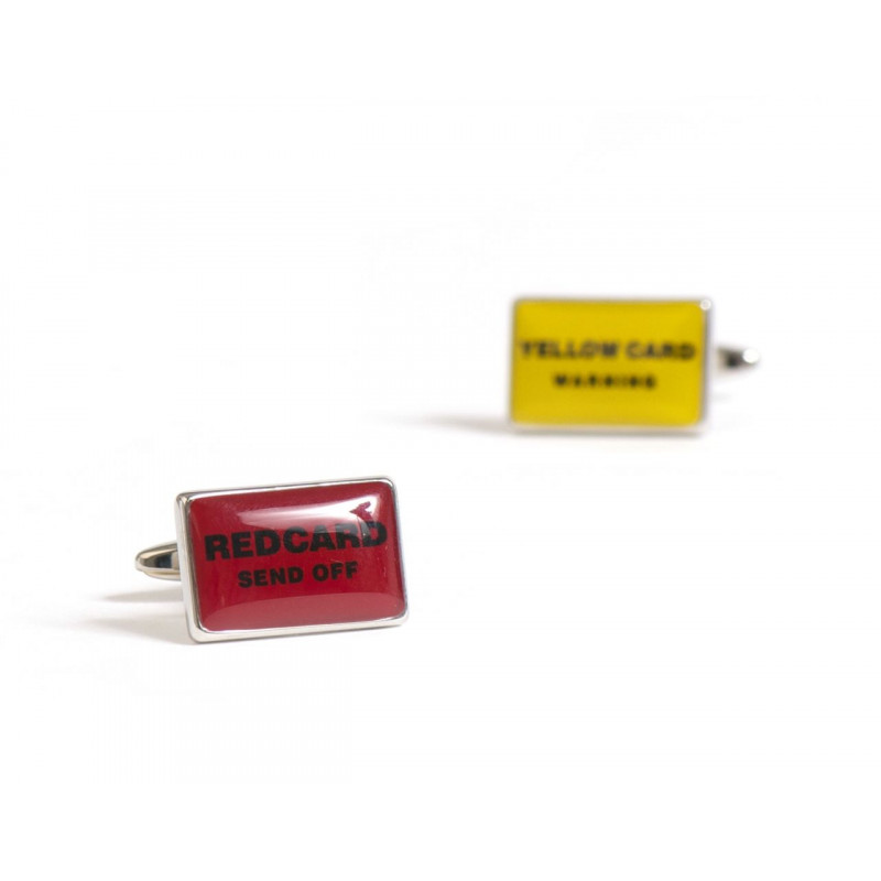 Boutons de manchette carton rouge d'arbitre