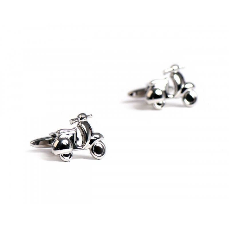 Silver Vespa Scooter Cufflinks