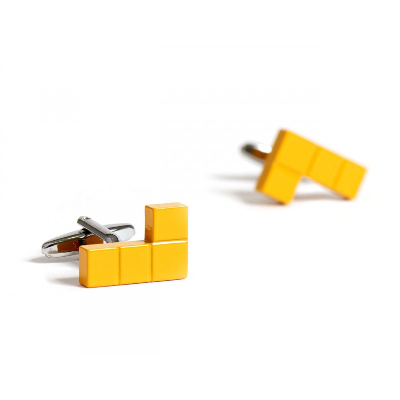 Boutons de manchette Tetris jaune