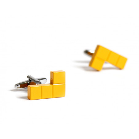 Yellow Tetris Cufflinks