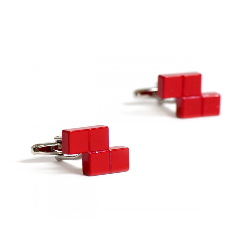 Boutons de manchette Tetris Z rouge