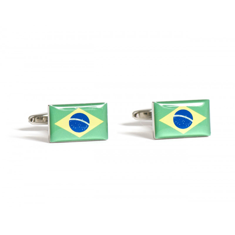 Boutons de manchette drapeau brésilien Sao Paolo