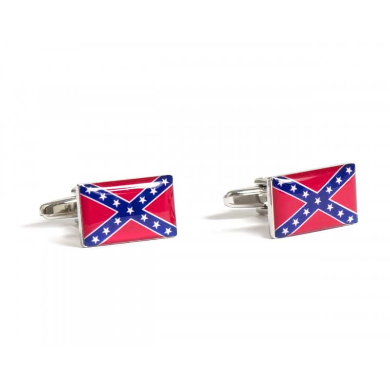 Boutons de manchette drapeau confédéré Rebel Flag