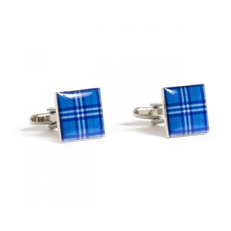Boutons de manchette écossais bleus Cosmic Love