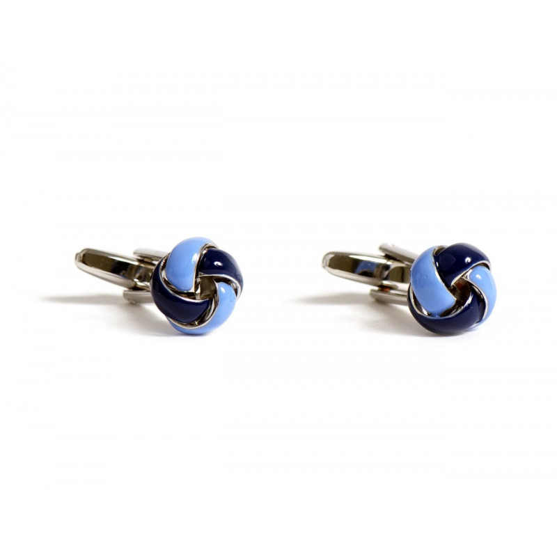 Boutons de manchette noeuds bleus Taro