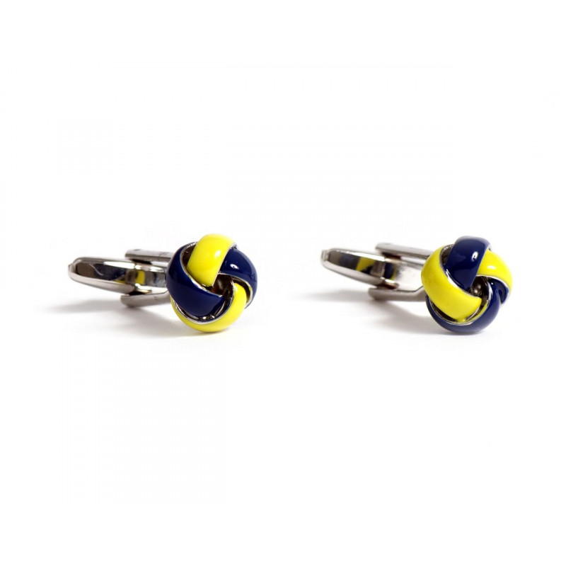 Boutons de manchette noeuds jaune et noir Man On Fire