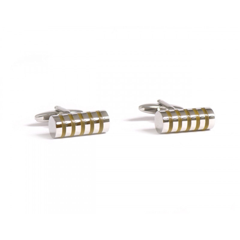 Boutons de manchette cylindres jaunes King Wizard