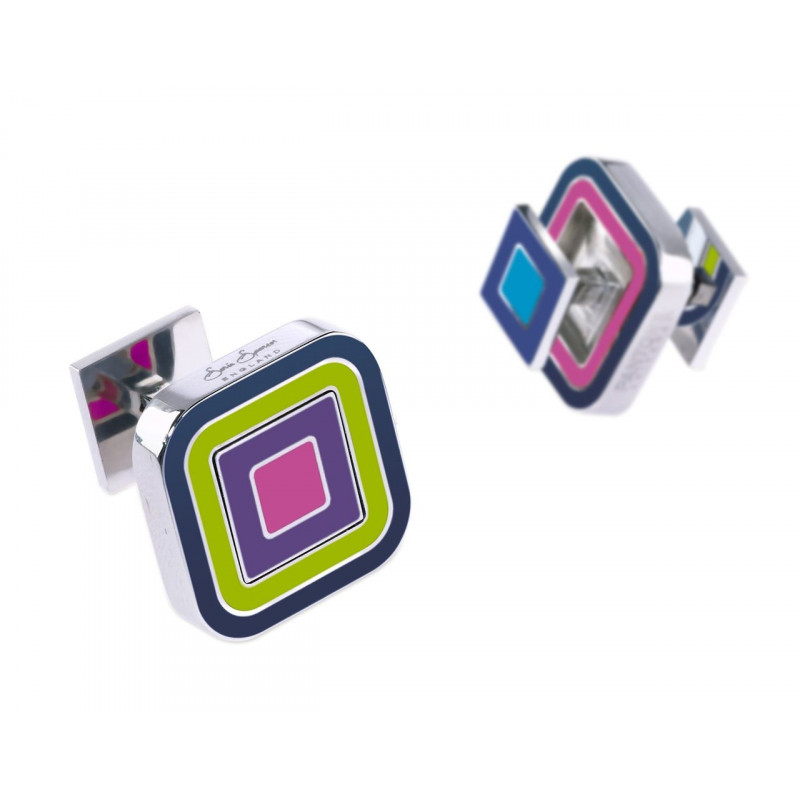 Boutons de manchette Rose Violet Square