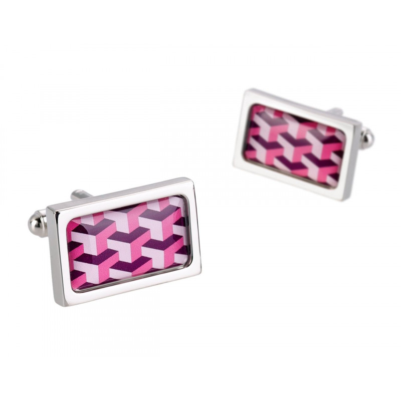 Boutons de manchette Pink Pyramid