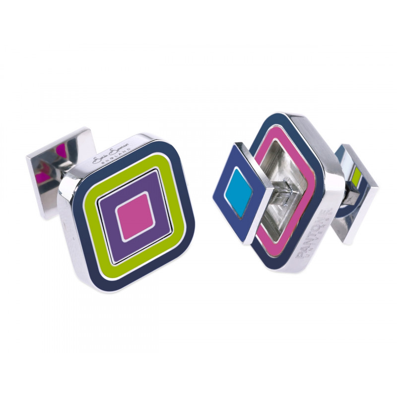 Boutons de manchette Rose Violet Square