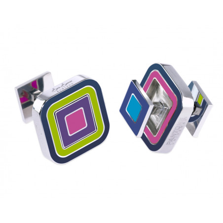 Rose & Violet Square Cufflinks