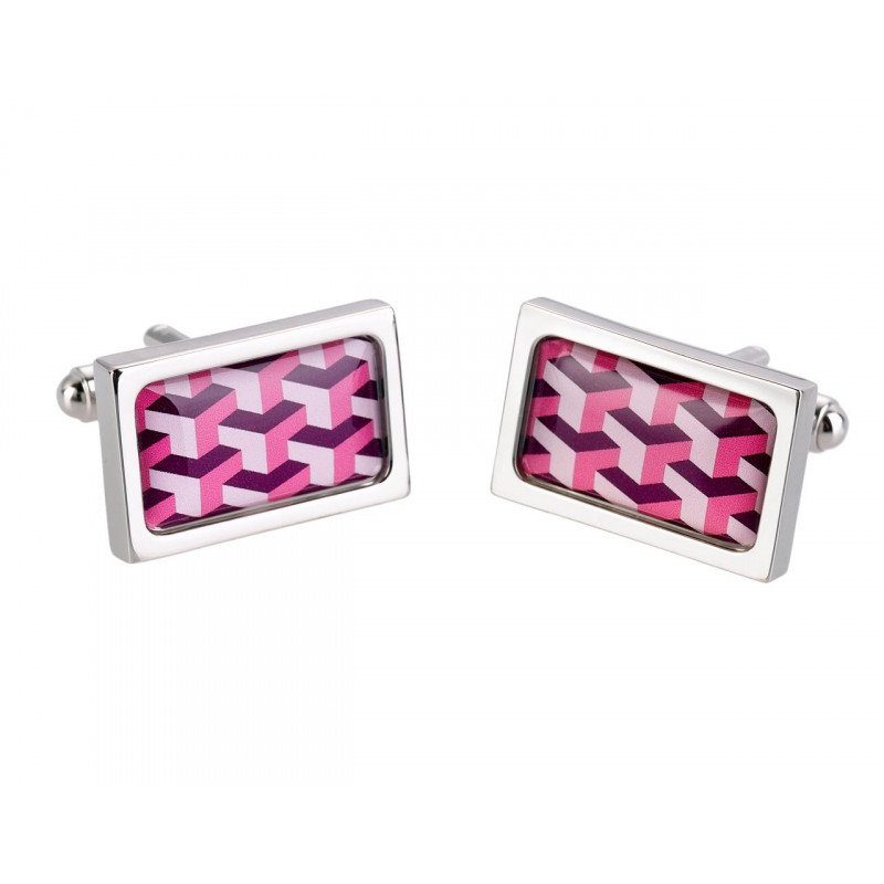 Boutons de manchette Pink Pyramid