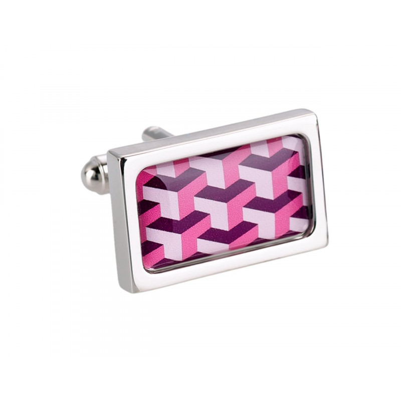 Boutons de manchette Pink Pyramid