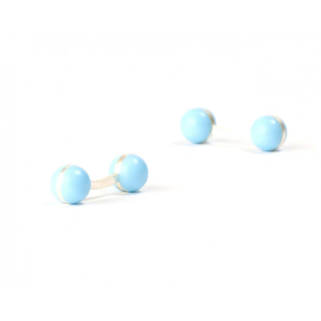 Pastel Blue Ball Cufflinks