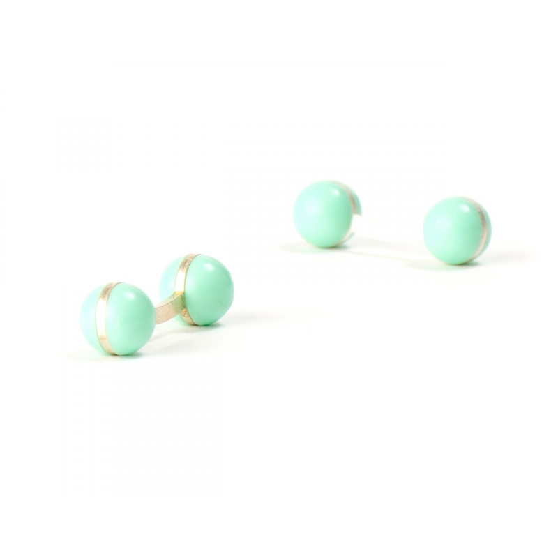 Mint Green Balls Cufflinks