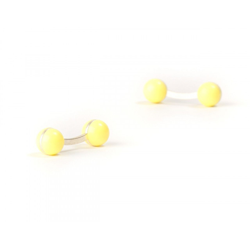 Boutons de manchette Boules jaune pastel