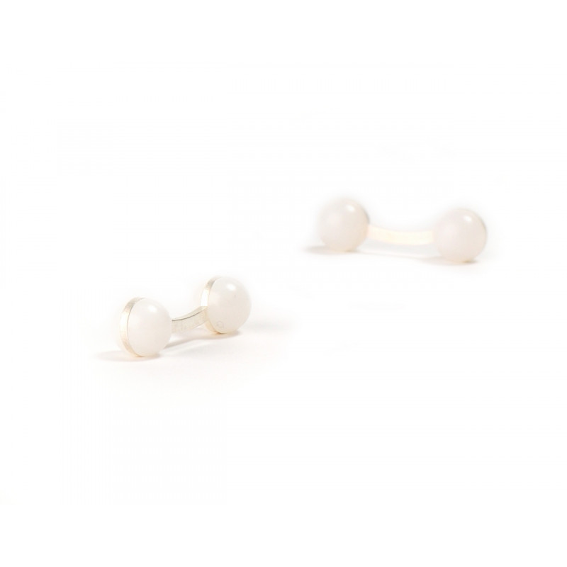 Boutons de manchette Boules blanches