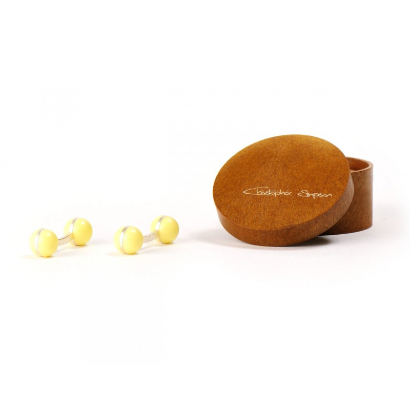 Boutons de manchette Boules jaune pastel