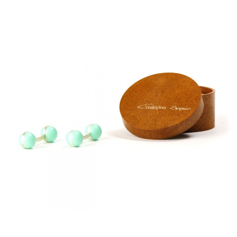 Boutons de manchette Boules vert menthe
