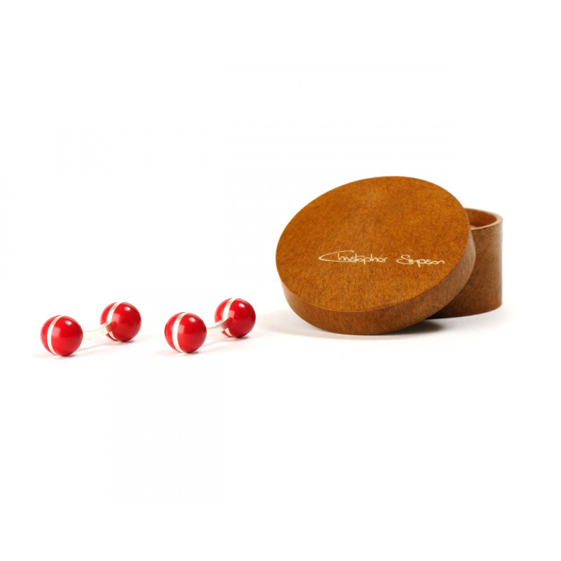 Boutons de manchette Boules rouges
