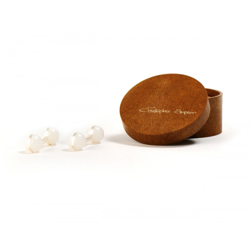 Boutons de manchette Boules blanches