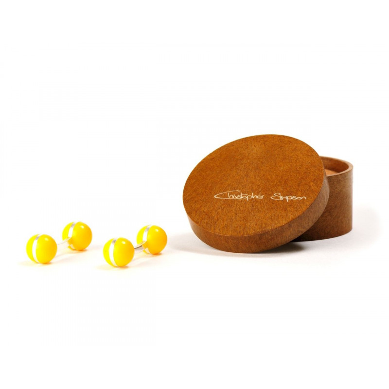 Boutons de manchette Boules jaunes