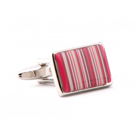 Raspberry & Pink Stripe Cufflinks