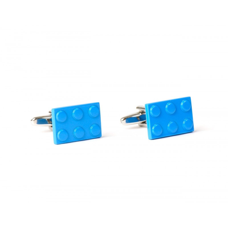 Boutons de manchette Lego bleu clair
