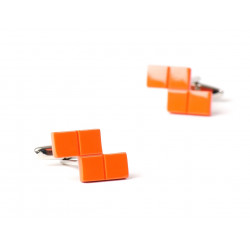 Orange Tetris Cufflinks